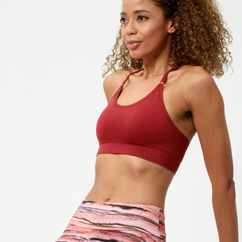 Sport Bra Crossback - Mittlerer Halt - rot | color:rot |yoga sport bh rot mittlerer halt