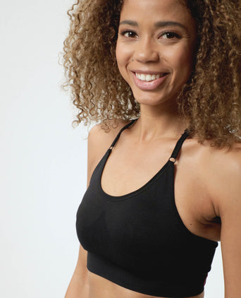 Sport Bra Crossback - Mittlerer Support - schwarz | color:schwarz |yoga bh schwarz mittlerer halt