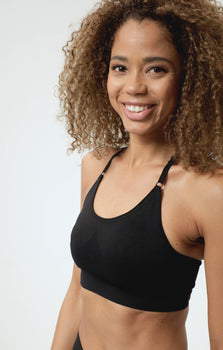 Sport Bra Crossback - Mittlerer Support - schwarz | color:schwarz |yoga bh schwarz mittlerer halt