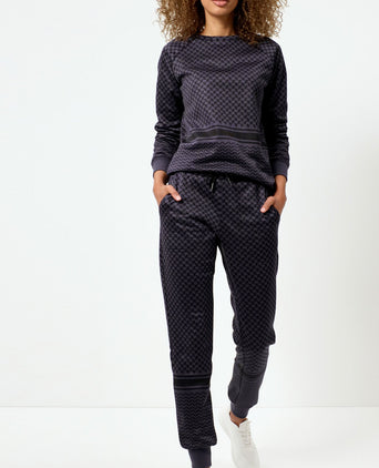 Jog Pants Keffiah (Slim Fit) - blue | color:blau |yoga pants blau keffiah muster |yoga kleidung