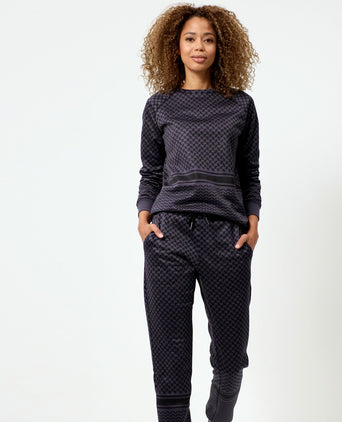 Jog Pants Keffiah (Slim Fit) - blau | color:blau |yoga pants blau keffiah muster |yoga kleidung