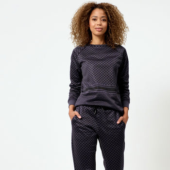 Jog Pants Keffiah (Slim Fit) - blau | color:blau |yoga pants blau keffiah muster |yoga kleidung