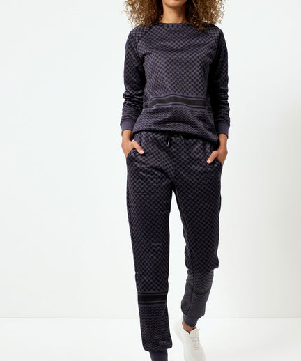 Jog Pants Keffiah (Slim Fit) - blue | color:blau |yoga pants blau keffiah muster |yoga kleidung