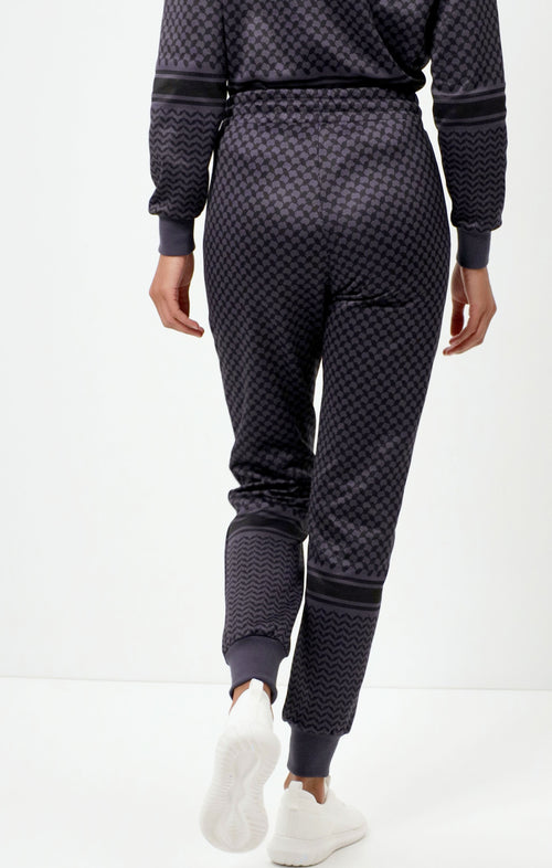 | color:blau |yoga pants blau keffiah muster |yoga kleidung