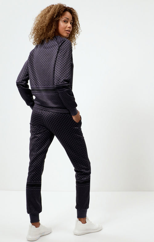 | color:blau |yoga pants blau keffiah muster |yoga kleidung