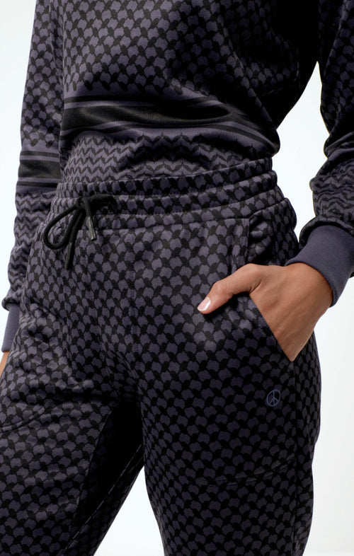 | color:blau |yoga pants blau keffiah muster |yoga kleidung