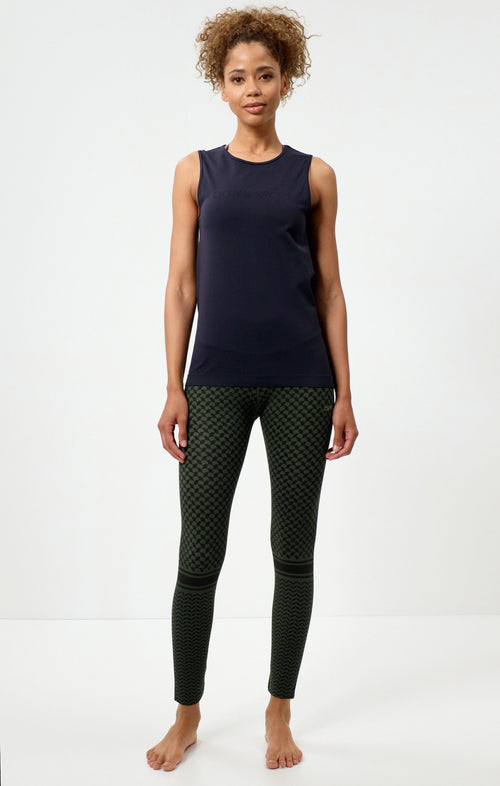 | color:grün |yoga leggings grün baumwolle keffiah