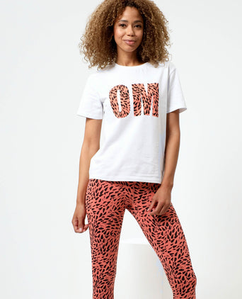 Leggings Leaf Polyamid ♻️ - orange | color:orange |sport leggings yoga polyester orange gemustert
