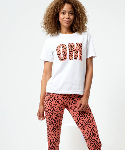 Leggings Leaf Polyamid ♻️ - orange | color:orange |sport leggings yoga polyester orange gemustert