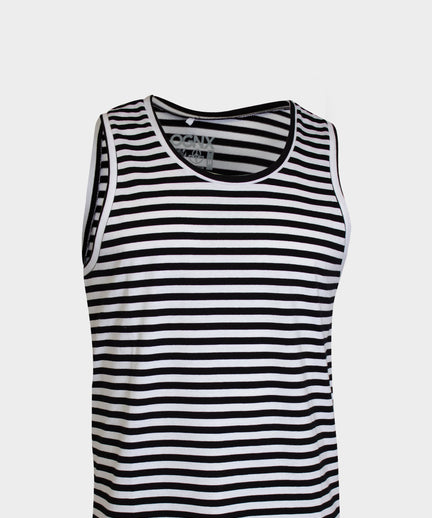 Tank Perfect Basic Bio Baumwolle - weiss | color:weiss |yoga tank gestreift männer