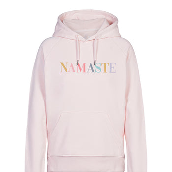 Yoga Hoodie Namaste Bio Baumwolle - rosa | color:rosa |yoga kapuzenpullover Namaste rosa