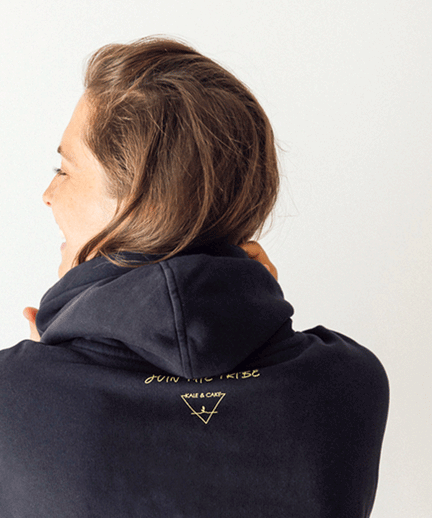 Boxy Hoodie ReConnect by Sinah Diepold - Kale & Cake - black | color:schwarz |yoga hoodie sinah diepold kale&cake |hoodie mond sonne