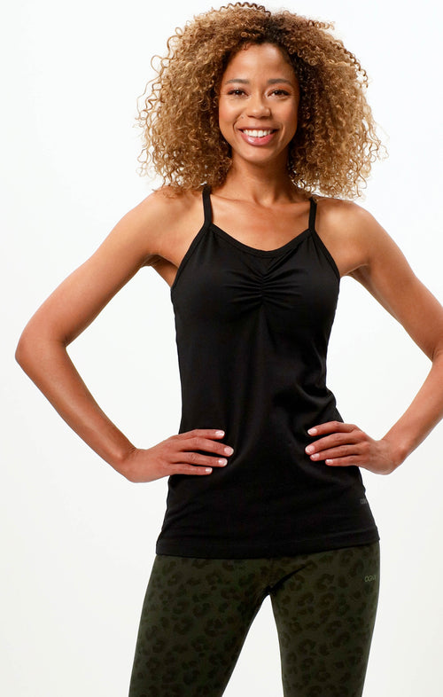 | color:schwarz |enges yoga tank schwarz baumwolle