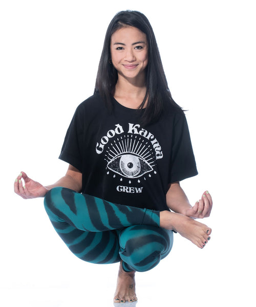 | color:schwarz |yoga t-shirt LYLA Soul Yoga schwarz yoga |t-shirt Good Karma Crew ognx 108