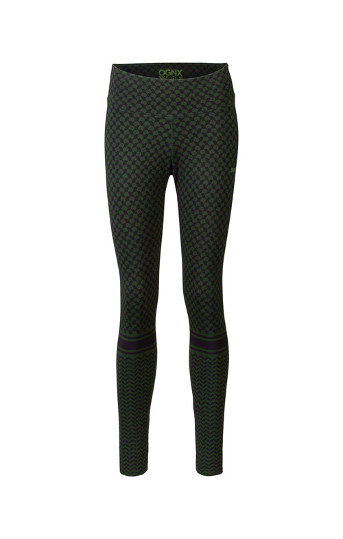 | color:grün |yoga leggings grün baumwolle keffiah