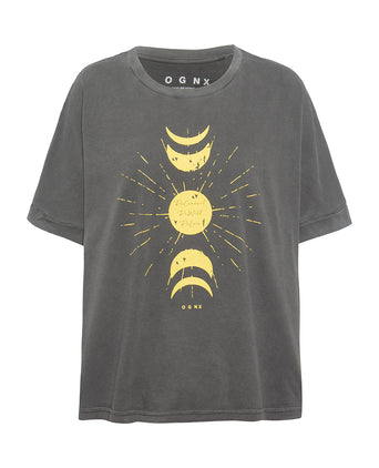 Boxy T-Shirt ReConnect by Sinah Diepold - Kale & Cake - gray | color:grau |yoga t-shirt sinah diepold kale&cake |t-shirt mond sonne