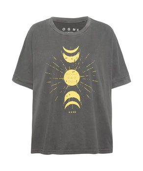 Boxy T-Shirt ReConnect by Sinah Diepold - Kale & Cake - gray | color:grau |yoga t-shirt sinah diepold kale&cake |t-shirt mond sonne