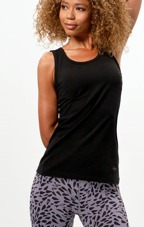 | color:schwarz |enges yoga tank schwarz baumwolle