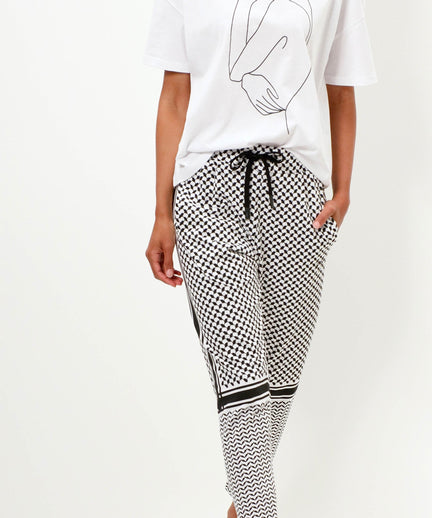 Harem Pants Keffiah Bio Baumwolle - weiss | color:weiss |yoga hose weiss |yoga harem pants weiss keffiah muster |yoga kleidung