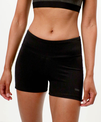 Hot yoga shorts organic cotton - black | color:schwarz |hot yoga shorts schwarz baumwolle