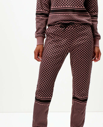 Jog Pants Keffiah (Slim Fit) - rosa | color:rosa |yoga hose rosa keffiah |yogakleidung