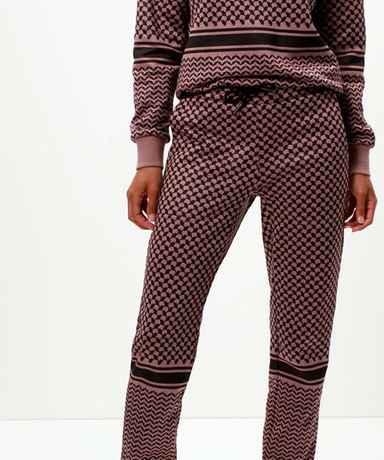 Jog Pants Keffiah (Slim Fit) - rosa | color:rosa |yoga hose rosa keffiah |yogakleidung