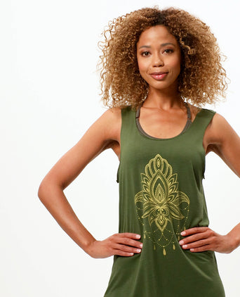 Loose Tank Lotus Tencel™ - grün | color:grün |yoga tank lotus tencel |yoga kleidung