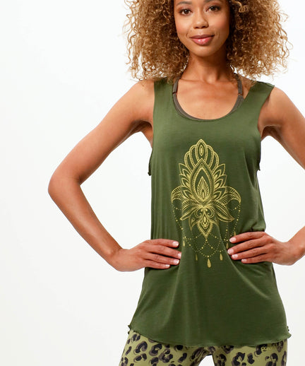 Loose Tank Lotus Tencel™ - green | color:grün |yoga tank lotus tencel |yoga kleidung
