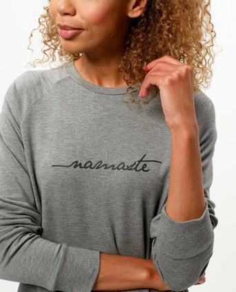 Lounge Sweater Namaste Tencel™ - grau | color:grau |yoga sweater namaste grau