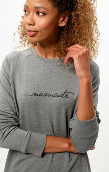 Lounge Sweater Namaste Tencel™ - grau | color:grau |yoga sweater namaste grau