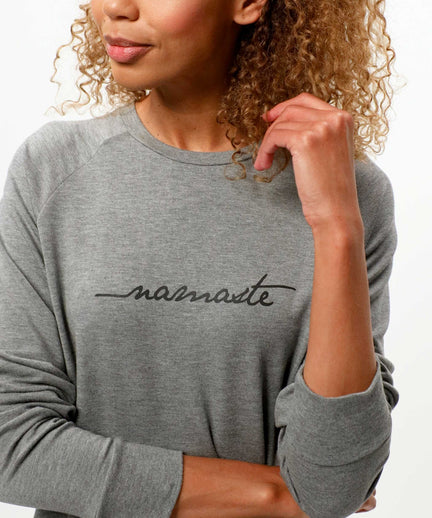 Lounge Sweater Namaste Tencel™ - gray | color:grau |yoga sweater namaste grau