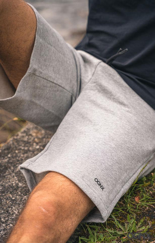 | color:grau |yoga shorts männer grau bio baumwolle