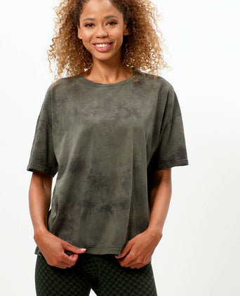 Boxy T-Shirt Batik Bio Baumwolle - grün | color:grün |batik t-shirt grün