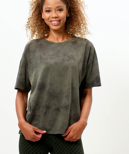 Boxy T-Shirt Batik Organic Cotton - green | color:grün |batik t-shirt grün