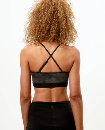 Yoga BH Batik Bio Baumwolle - Leichter Halt - grün | color:grün |yoga soft bh batik grün leichter support