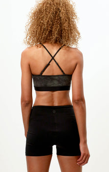 Yoga bra batik organic cotton - light hold - green | color:grün |yoga soft bh batik grün leichter support