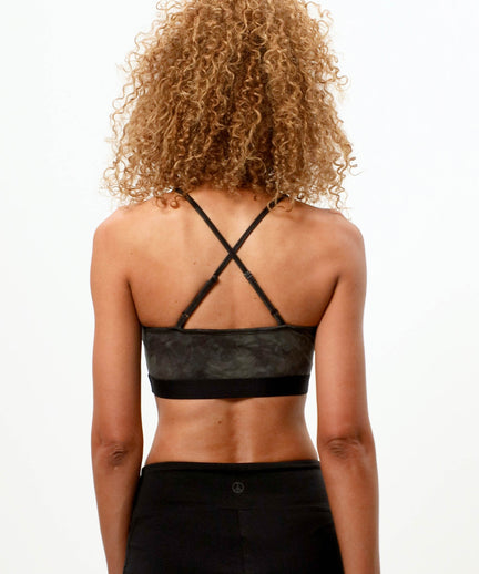 Yoga BH Batik Bio Baumwolle - Leichter Halt - grün | color:grün |yoga soft bh batik grün leichter support