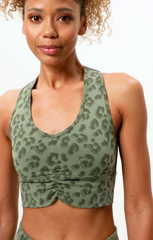 | color:grün |yoga bh leo cropped top grün