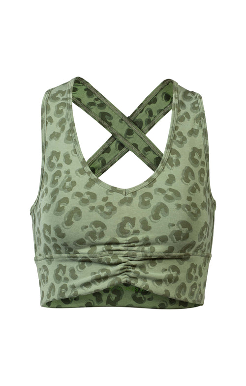 | color:grün |yoga bh leo cropped top grün