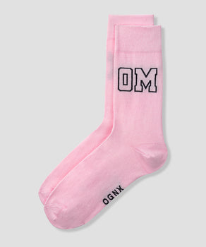 Yoga socks OM organic cotton - pink | color:rosa |yoga socken OM druck rosa