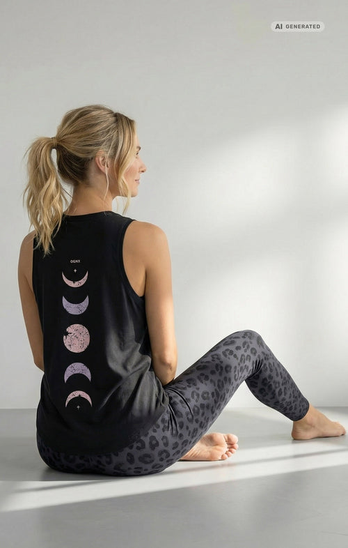 Yoga Athletic Tank 2.0 Moon Bio Baumwolle Tencel™ Tara - schwarz – AI GENERATED / KI-GENERIERT