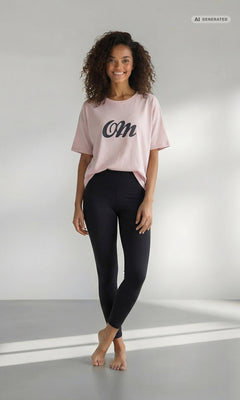 Yoga Boxy T-Shirt OM Bio Baumwolle Tencel™ Sora - rosa