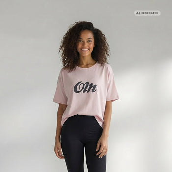 Yoga Boxy T-Shirt OM Bio Baumwolle Tencel™ Sora - rosa – AI GENERATED / KI-GENERIERT