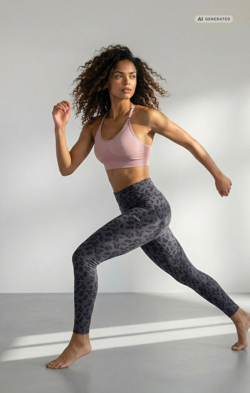 Yoga Soft Leggings Leo Bio Baumwolle Luna - grau – AI GENERATED / KI-GENERIERT