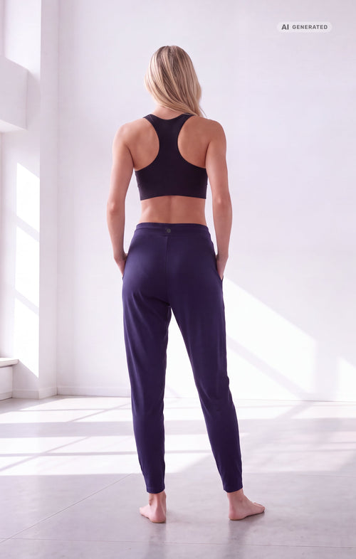 Yoga Basic Harem Pants 2.0 Bio Baumwolle Hanna - dunkelblau – AI GENERATED / KI-GENERIERT