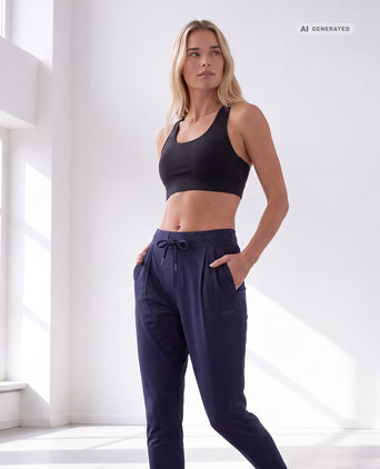 Yoga Basic Harem Pants 2.0 Bio Baumwolle Hanna - dunkelblau – AI GENERATED / KI-GENERIERT