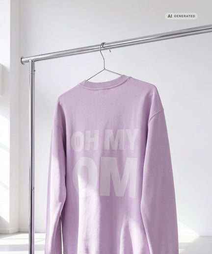 Yoga Boxy Sweater OH MY OM Bio Baumwolle Philia - lila – AI GENERATED / KI-GENERIERT