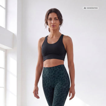 Yoga Soft Leggings 2.0 Leo Bio Baumwolle Luna - waldgrün – AI GENERATED / KI-GENERIERT