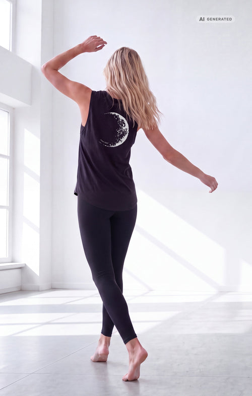 Yoga Tank 2.0 Lunar Rebel Bio Baumwolle Tencel™ Tara - schwarz – AI GENERATED / KI-GENERIERT