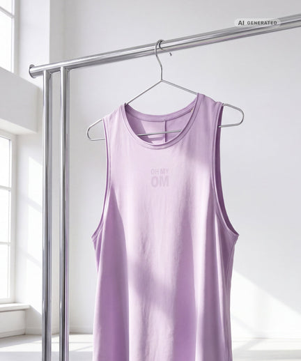 Yoga Tank OH MY OM Bio Baumwolle Tencel™ Tari - lila – AI GENERATED / KI-GENERIERT